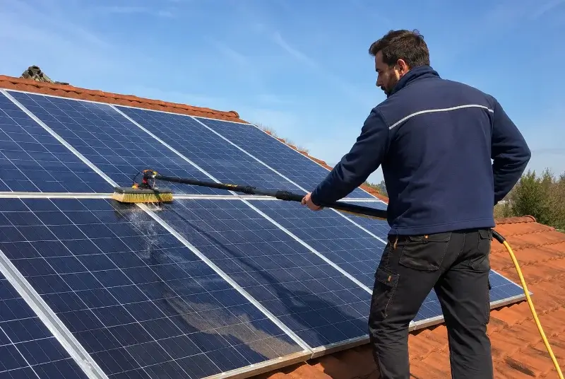 Nettoyage et entretien de panneaux solaires aux Halles